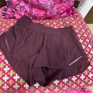 burgundy hotty hot shorts
